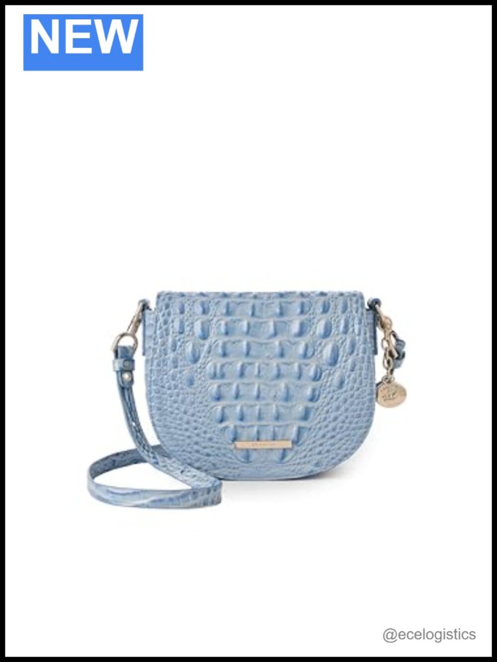 BRAHMIN Briar Saddle Leather Crossbody Magnetic Closure Adjustable Strap